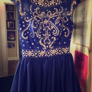 Blue sparkly HoCo/Holiday/cocktail dress 00